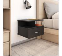 vidaXL Tables de chevet flottantes 2 pcs Noir Bois d'ingénierie 800408