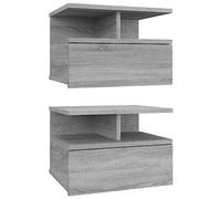 vidaXL Tables de Chevet flottantes 2 pcs Sonoma Gris 40x31x27 cm, 2x