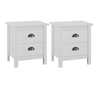 vidaXL Tables de chevet Hill Range 2 pcs Blanc 46x35x49,5cm Pin solide