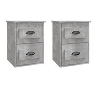 Vidaxl Tables De Chevet Murales 2 Pcs Gris Béton 41,5x36x53 Cm Multicolore