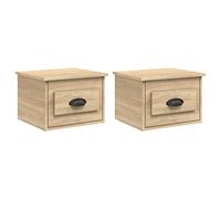 Vidaxl Tables De Chevet Murales 2 Pcs Chêne Sonoma 41,5x36x28 Cm Multicolore