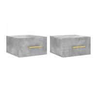 Vidaxl Tables De Chevet Murales 2 Pcs Gris Béton 35x35x20 Cm Gris
