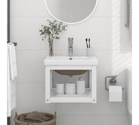 vidaXL Tables de chevet murales 2 pcs blanc 35x35x20 cm