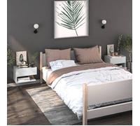vidaXL Tables de chevet murales 2 pcs Blanc 810954