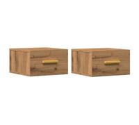Vidaxl Tables De Chevet Murales 2 Pcs Chêne Artisanal 35x35x20 Cm