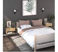 vidaXL Tables de chevet murales 810960 2 pcs Chêne sonoma