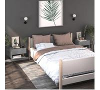 vidaXL Tables de chevet murales 2 pcs Gris béton 810962
