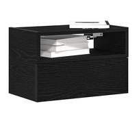 Vidaxl Tables De Chevet Murales 2 Pcs Noir 45x26x28,5 Cm Multicolore