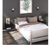 vidaXL Tables de chevet murales 2 pcs Noir 810956