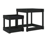 vidaXL Tables de jeu de sable 2 pcs. noir pin massif
