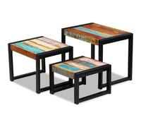 vidaXL Tables gigognes en bois de récupération massif – 3 pièces