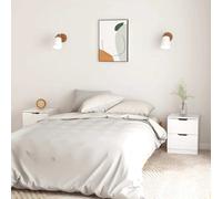 vidaXL Tables de nuit 2 pcs. Blanc brillant 40x40x50 cm panneau de particules