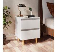 vidaXL Tables de Chevet avec Pieds en Pin 2 pcs, Armoire de Chevet, Armoire de Lit, Meuble de Chambre à Coucher Maison Intérieur, Scandinave, Blanc