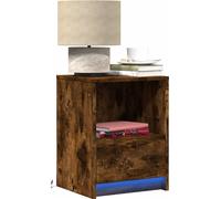 Armoires de chevet et lumières LED 2 pcs chêne fumé, table d'appoint, armoire de lit, table d'appoint pour la 852028
