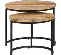 vidaXL Tables d'ensemble 2 pcs. Bois de manguier brut