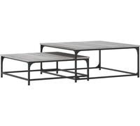 vidaXL Tables d'ensemble 2 pcs. Gris Sonoma Matériau dérivé du bois
