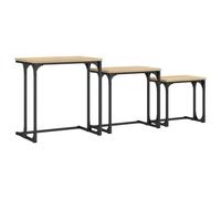 Vidaxl Tables Basses Gigognes 3 Pcs Chêne Sonoma Bois D'ingénierie Marron