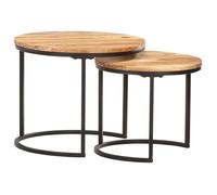 vidaXL Tables gigognes 2 pièces en bois d'acacia massif Marron