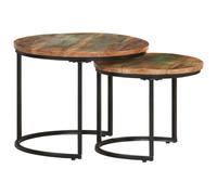 Vidaxl Tables Gigognes 2 Pcs Bois De Récupération Massif Marron