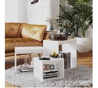 vidaXL Tables gigognes 3 pièces - aggloméré blanc