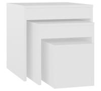 Vidaxl Tables Gigognes 3 Pcs Blanc Aggloméré Blanc