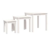 Vidaxl Tables Gigognes 3 Pcs Blanc Bois De Pin Massif Blanc