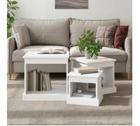 vidaXL Tables gigognes 816488 – 3 pcs blanc bois d'ingénierie