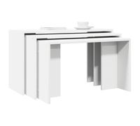 vidaXL Tables d'ensemble 3 pcs. Blanc Bois composite