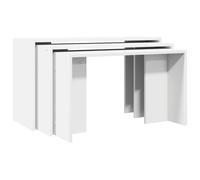 vidaXL Tables d'ensemble 3 pcs. Blanc Bois composite