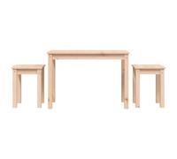 Vidaxl Tables Gigognes 3 Pcs Bois De Pin Massif Marron