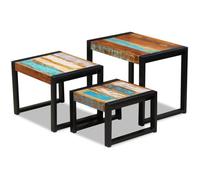 vidaXL Tables gigognes 3 pcs Bois de récupération massif