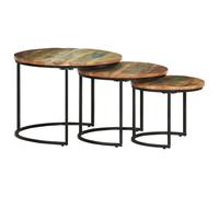 Vidaxl Tables Gigognes 3 Pcs Bois De Récupération Massif Marron