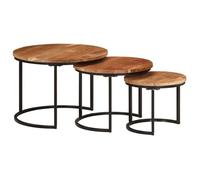 vidaXL Tables gigognes 3 pièces en bois massif d'acacia