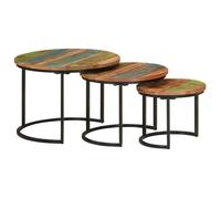 vidaXL Tables gigognes 3 pcs bois massif de récupération 353902