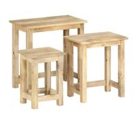 vidaXL Tables gigognes 3 pcs Bois solide de manguier