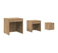 vidaXL Tables gigognes 3 pcs chêne artisanal bois d'ingénierie Marron