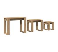 vidaXL Tables gigognes 3 pièces – chêne artisanal en bois d'ingénierie, marron
