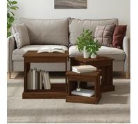 vidaXL Tables basses 3 pcs chêne marron bois d'ingénierie