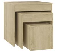 Tables Gigognes 3 pcs Noir Aggloméré Tables d'Appoint Tables Basses vidaXL