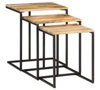 vidaXL – Tables gigognes – Ensemble 3 pièces – Bois massif d'acacia – Marron