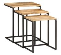 vidaXL – Tables gigognes – Ensemble 3 pièces – Bois massif d'acacia – Marron