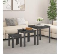 vidaXL Tables gigognes 3 pcs Gris Bois de pin massif 824975