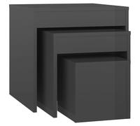 Vidaxl Tables Gigognes 3 Pcs Gris Brillant Aggloméré Gris