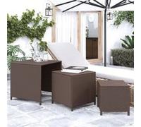 vidaXL Tables gigognes 3 pcs Marron résine tressée, Tables Basses gigognes, Tables gigognes Modernes, Ensemble de Tables gigognes
