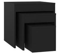 Vidaxl Tables Gigognes 3 Pcs Noir Aggloméré