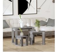vidaXL Tables gigognes 3 pcs Sonoma gris Bois d'ingénierie 815223