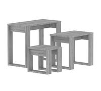 Vidaxl Tables Gigognes 3 Pcs Sonoma Gris Bois D'ingénierie Marron