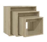 vidaXL Tables Gigognes 3 pcs Tables Basses Tables d'Appoint Canapé Meuble de Salon Salle de Séjour Maison Intérieur Chêne Sonoma Aggloméré