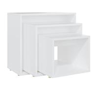 Vidaxl Tables Gigognes 3 Pcs Blanc Aggloméré Blanc