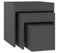vidaXL Tables Gigognes 3 pcs, Tables d'Appoint, Tables Basses, Bouts de Canapé, Meubles de Salon Salle de Séjour, Gris Bois d'Ingénierie